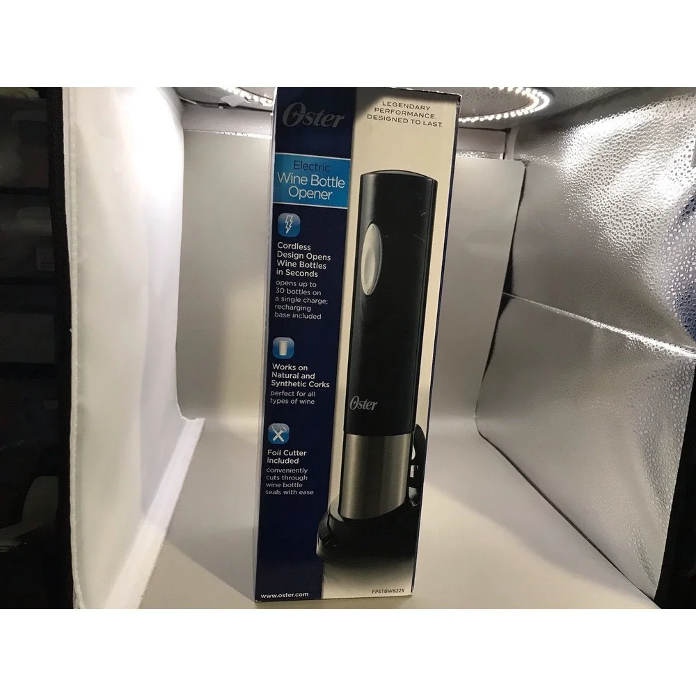 Oster Electric Wine Bottle Opener New‎ In Box Tested And Works Black Foil Cutter